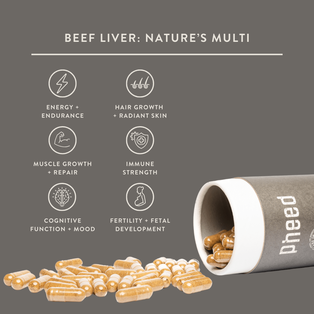 Premium grass-fed beef liver capsules for real food supplementation