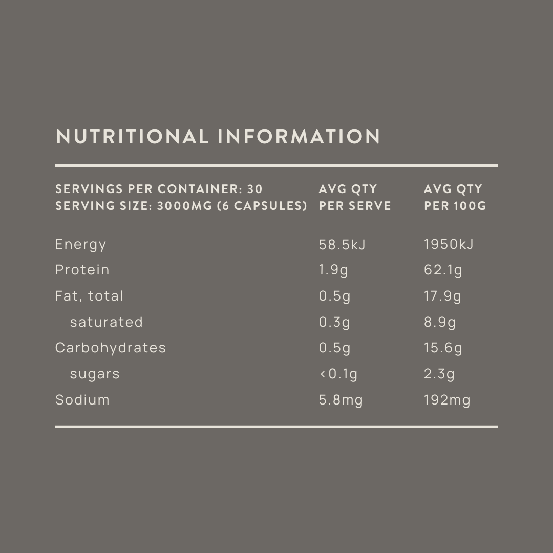 Beef liver capsules nutritional information
