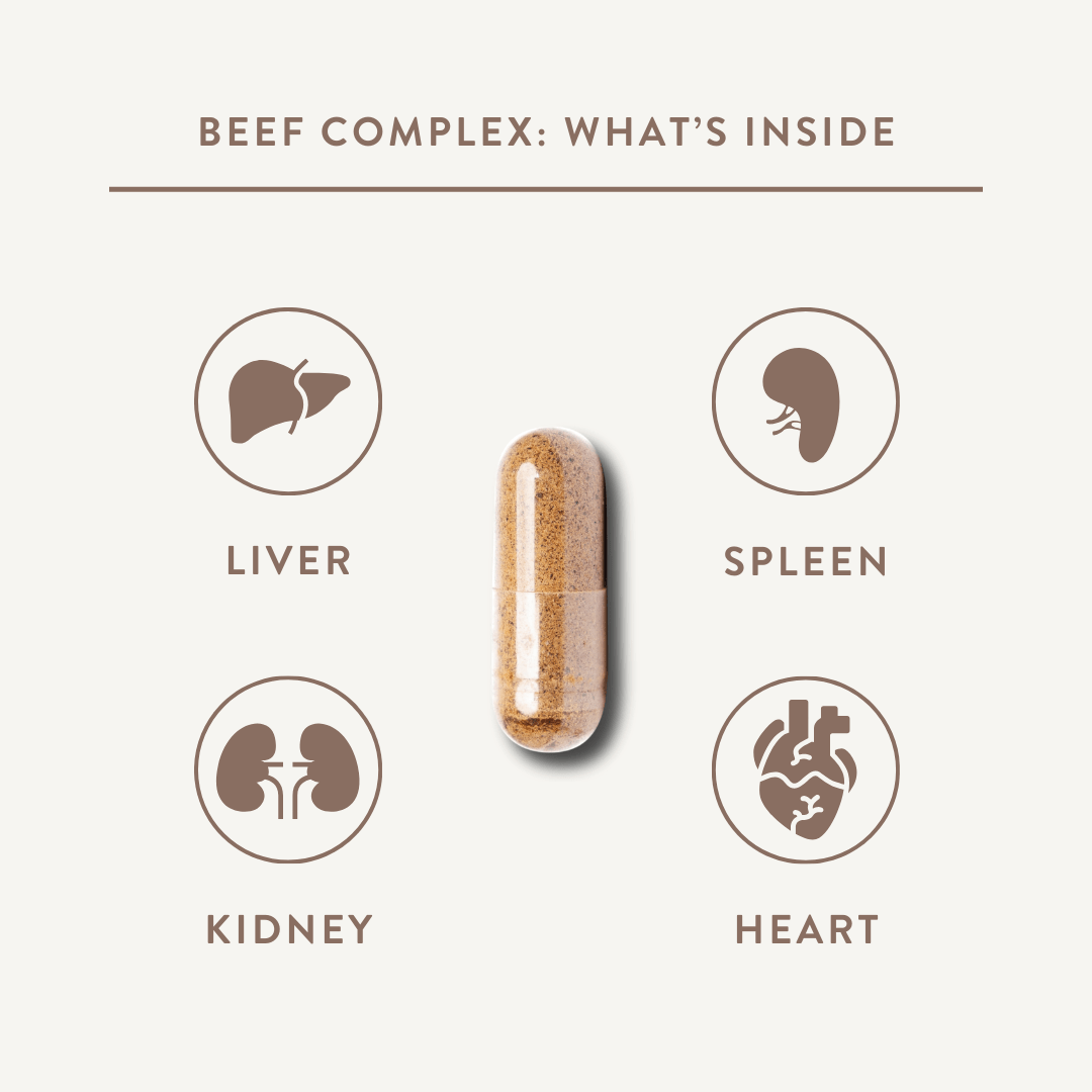 What is inside the beef organ capsules including beef liver, beef heart, beef kidney and beef spleen