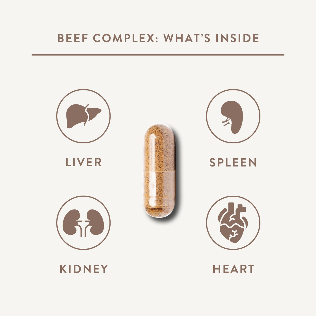 What's inside Pheed's beef organs in a capsule: containing liver, spleen, kidney and heart