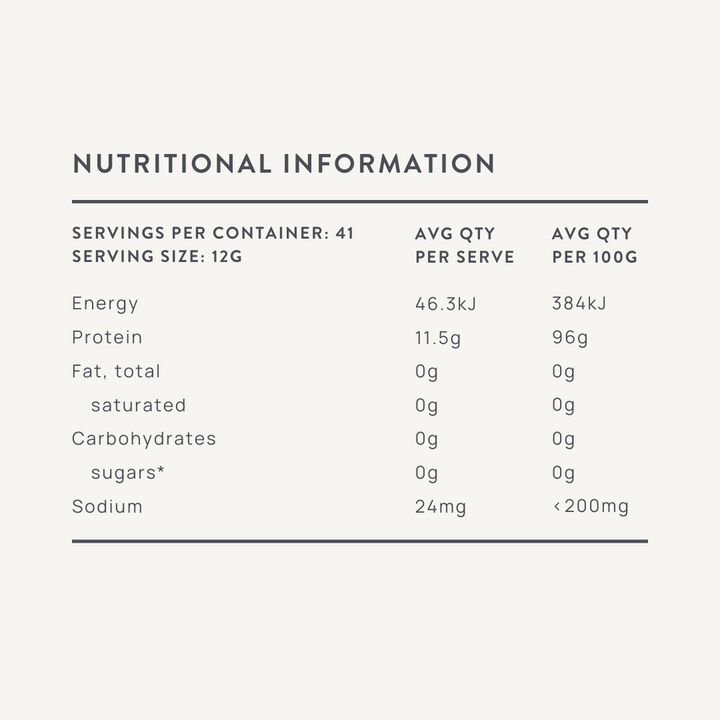 hydrolysed bovine collagen nutritional profile